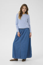 Load image into Gallery viewer, Kaffe - KAliddy T Shirt - Chalk/Surf The Web-Blue Heart