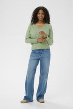 Load image into Gallery viewer, Kaffe - KAniel V-Neck - Sea Spray Melange