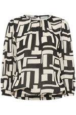 Load image into Gallery viewer, Kaffe - KAlorina Amber Blouse - Black/White Graphic