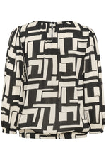 Load image into Gallery viewer, Kaffe - KAlorina Amber Blouse - Black/White Graphic