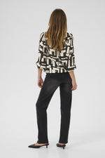 Load image into Gallery viewer, Kaffe - KAlorina Amber Blouse - Black/White Graphic