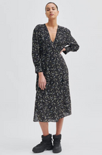 Load image into Gallery viewer, Second Female - Tour Printed Wrap Dress - Black