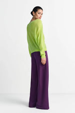 Load image into Gallery viewer, Rich And Royal - Boat Neck Seamless Sweater - Urban Lime