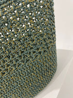 Load image into Gallery viewer, Boheme Le Panier - Crochet Romy Basket - Celedon And Gold