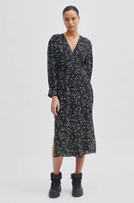 Load image into Gallery viewer, Second Female - Tour Printed Wrap Dress - Black