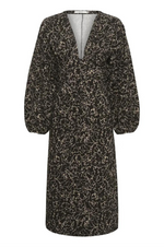 Load image into Gallery viewer, Gestuz - Fedora Midi Dress - Black Yellow Crackle