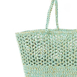 Load image into Gallery viewer, Boheme Le Panier - Crochet Romy Basket - Lagoon And Gold