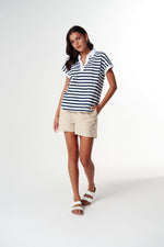 Load image into Gallery viewer, Cloth Paper Scissors - Daydream Polo - White/Navy