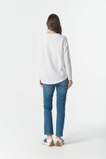 Load image into Gallery viewer, Cloth Paper Scissors - Raglan Tee On Repeat - White