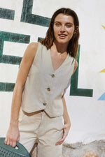 Load image into Gallery viewer, Indi And Cold - Pinstripe Twill Vest - Crudo 121