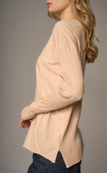 Load image into Gallery viewer, Crossley - Chion Long Sleeve Cotton Top - Deep Blue Stone Wash