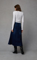 Load image into Gallery viewer, Dricoper - Abby Flare Skirt - Indigo Blue