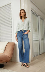 Load image into Gallery viewer, Dricoper - Sofia Sage Green Blouse