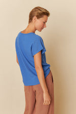 Load image into Gallery viewer, Indi And Cold - Rustic Effect Melange T Shirt - Azul Klein 365
