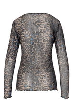 Load image into Gallery viewer, Coster Copenhagen - Eve Mesh Blouse - Big Leo Print Blue