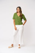 Load image into Gallery viewer, Foil - Bee-Lieve It Cardi - Celery