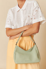 Load image into Gallery viewer, Indi And Cold - Leather Bag With Braided Handle - Salvia 730