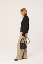 Load image into Gallery viewer, Indi And Cold - Gathered Leather Tote Bag - Black 740