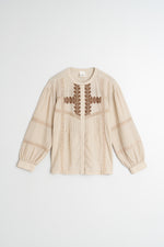 Load image into Gallery viewer, Indi And Cold - Ethnic Embroidered Shirt - Stone 220