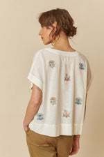 Load image into Gallery viewer, Indi And Cold - Short Sleeve Embroidered Shirt - Crudo 237
