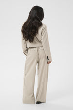 Load image into Gallery viewer, Kaffe - KAserena Cropped Blazer - Beige Melange/Black Stripe