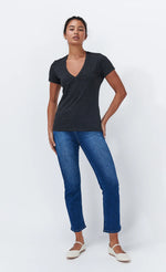 Load image into Gallery viewer, Kireina - Veronica V Neck Tee - Black Marle