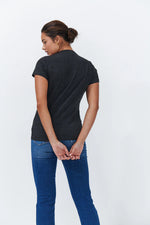 Load image into Gallery viewer, Kireina - Veronica V Neck Tee - Black Marle