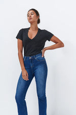 Load image into Gallery viewer, Kireina - Veronica V Neck Tee - Black Marle