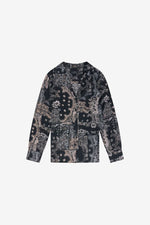 Load image into Gallery viewer, Le Temps Des Cerises - Morena Shirt With Paisley Pattern - Black And Tan
