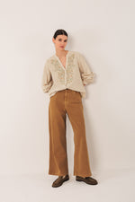 Load image into Gallery viewer, Indi And Cold - Combined Embroidered Shirt - Stone 390