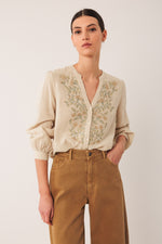Load image into Gallery viewer, Indi And Cold - Combined Embroidered Shirt - Stone 390