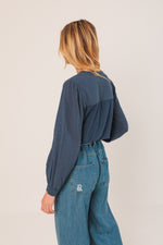 Load image into Gallery viewer, Indi And Cold - Combined Embroidered Shirt - Indigo 390