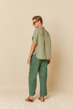 Load image into Gallery viewer, Indi And Cold - Window Pane Check Shirt - Lichen 221