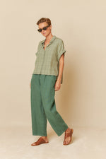 Load image into Gallery viewer, Indi And Cold - Window Pane Check Shirt - Lichen 221