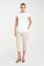 Load image into Gallery viewer, Mela Purdie - Cropped Zip Cargo - Biscotti