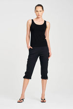 Load image into Gallery viewer, Mela Purdie - Cropped Zip Cargo - Black