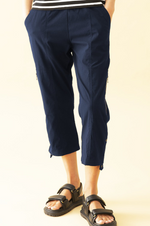 Load image into Gallery viewer, Mela Purdie - Cropped Zip Cargo - French Navy