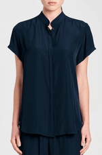 Load image into Gallery viewer, Mela Purdie - Soft Stand Shirt - Navy