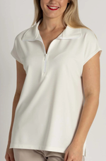 Load image into Gallery viewer, Mela Purdie - Zip Front Shell Top - Cream