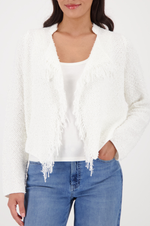 Load image into Gallery viewer, Monari - Jacket Fringes Cardigan - Off White