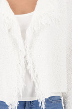 Load image into Gallery viewer, Monari - Jacket Fringes Cardigan - Off White