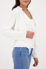 Load image into Gallery viewer, Monari - Jacket Fringes Cardigan - Off White