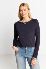 Load image into Gallery viewer, Rich And Royal - Organic Heavy Jersey Longsleeve Top - Deep Blue