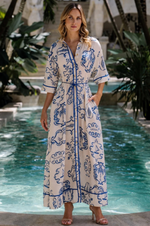Load image into Gallery viewer, Nassaya - Nautical Shirt Dress