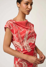 Load image into Gallery viewer, Once Was - Monique Draped Neck Cupronickel Viscose Stretch Column Dress - Crimson Palms