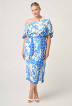Load image into Gallery viewer, Once Was - Zenobia Viscose Dobby Midi Skirt - Azure Mosaic