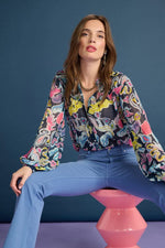 Load image into Gallery viewer, Pom Amsterdam - Full Glow Blouse - Deep Blue
