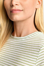 Load image into Gallery viewer, Rich And Royal - Organic Sparkle Striped T-Shirt - Matcha