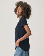 Load image into Gallery viewer, Splendid - Faye 1X1 V Neck Tee - Steel Blue