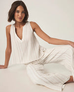 Load image into Gallery viewer, Splendid - Kit Gauze Stripe V Neck Tank - Fawn Multi Stripe